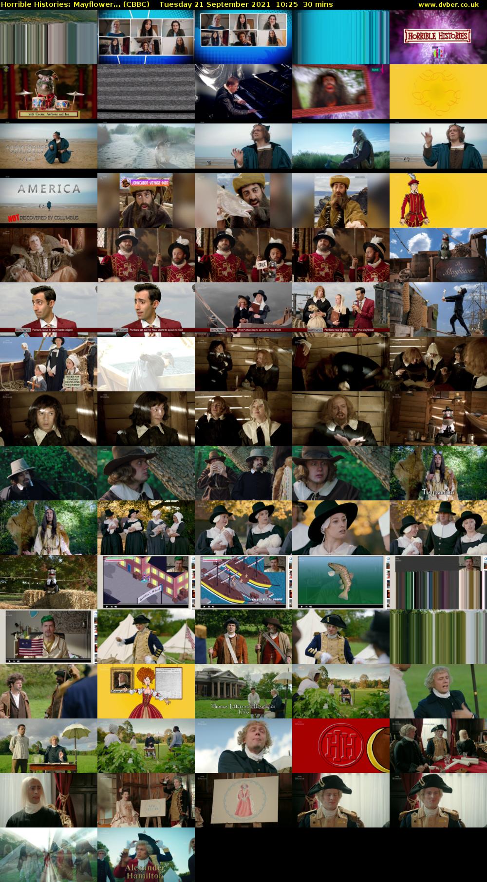 Horrible Histories: Mayflower... (CBBC) Tuesday 21 September 2021 10:25 - 10:55