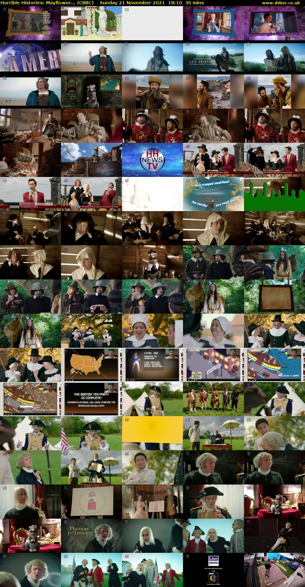 Horrible Histories: Mayflower... (CBBC) Sunday 21 November 2021 18:10 - 18:40