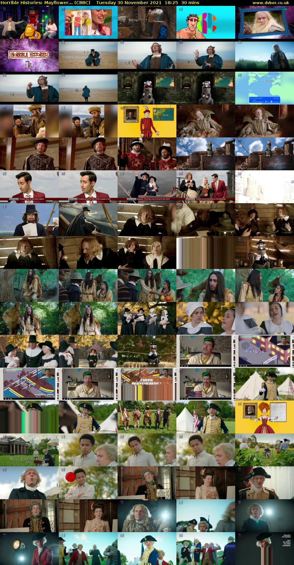 Horrible Histories: Mayflower... (CBBC) Tuesday 30 November 2021 18:25 - 18:55