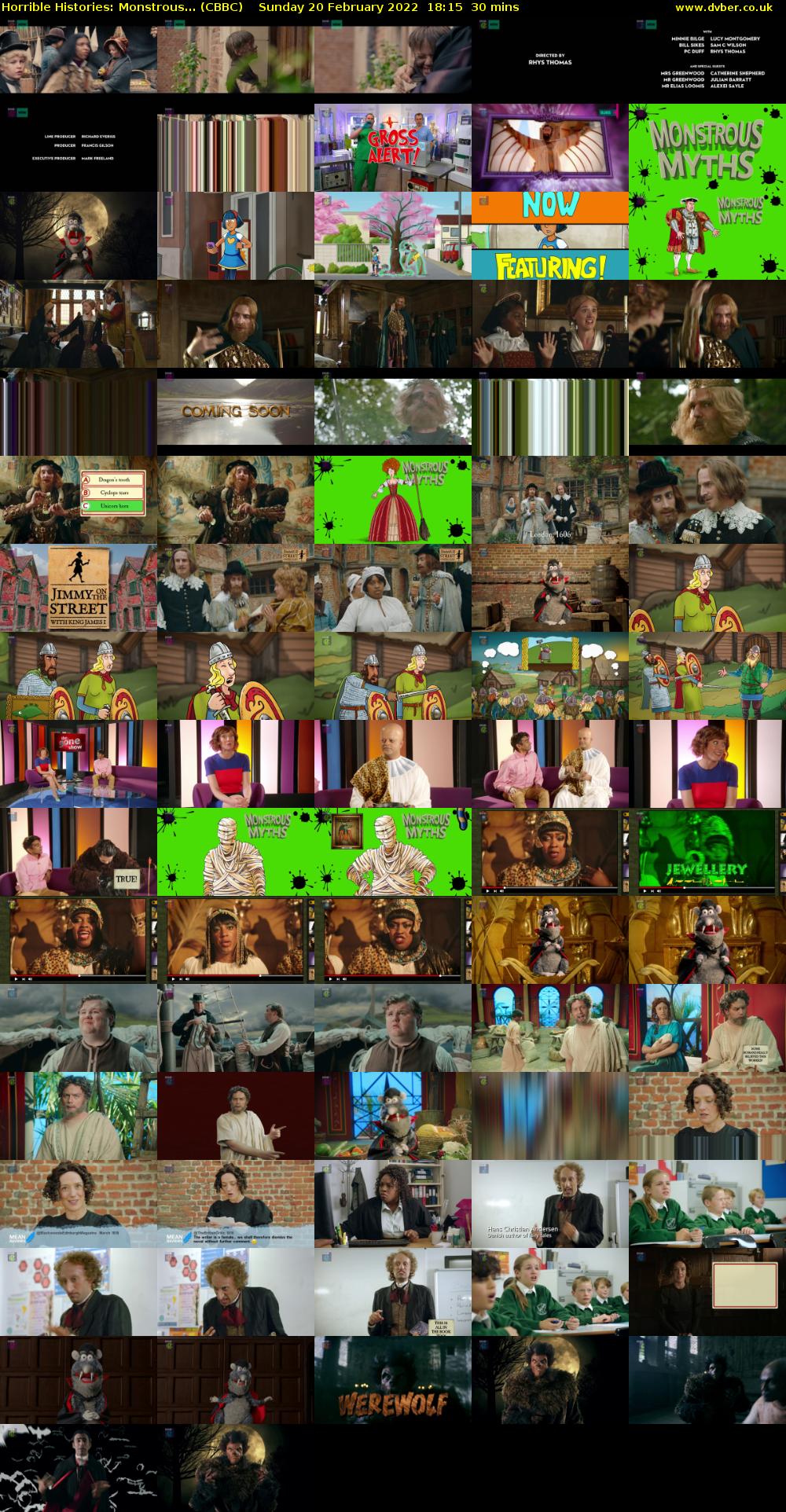 Horrible Histories: Monstrous... (CBBC) Sunday 20 February 2022 18:15 - 18:45