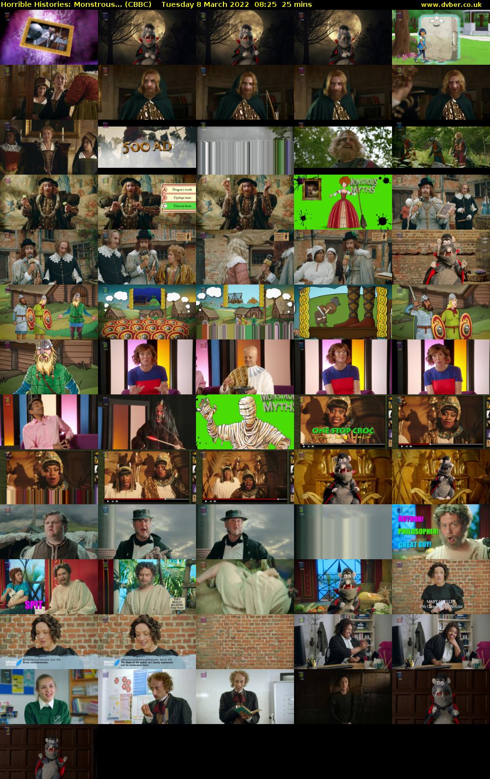Horrible Histories: Monstrous... (CBBC) Tuesday 8 March 2022 08:25 - 08:50