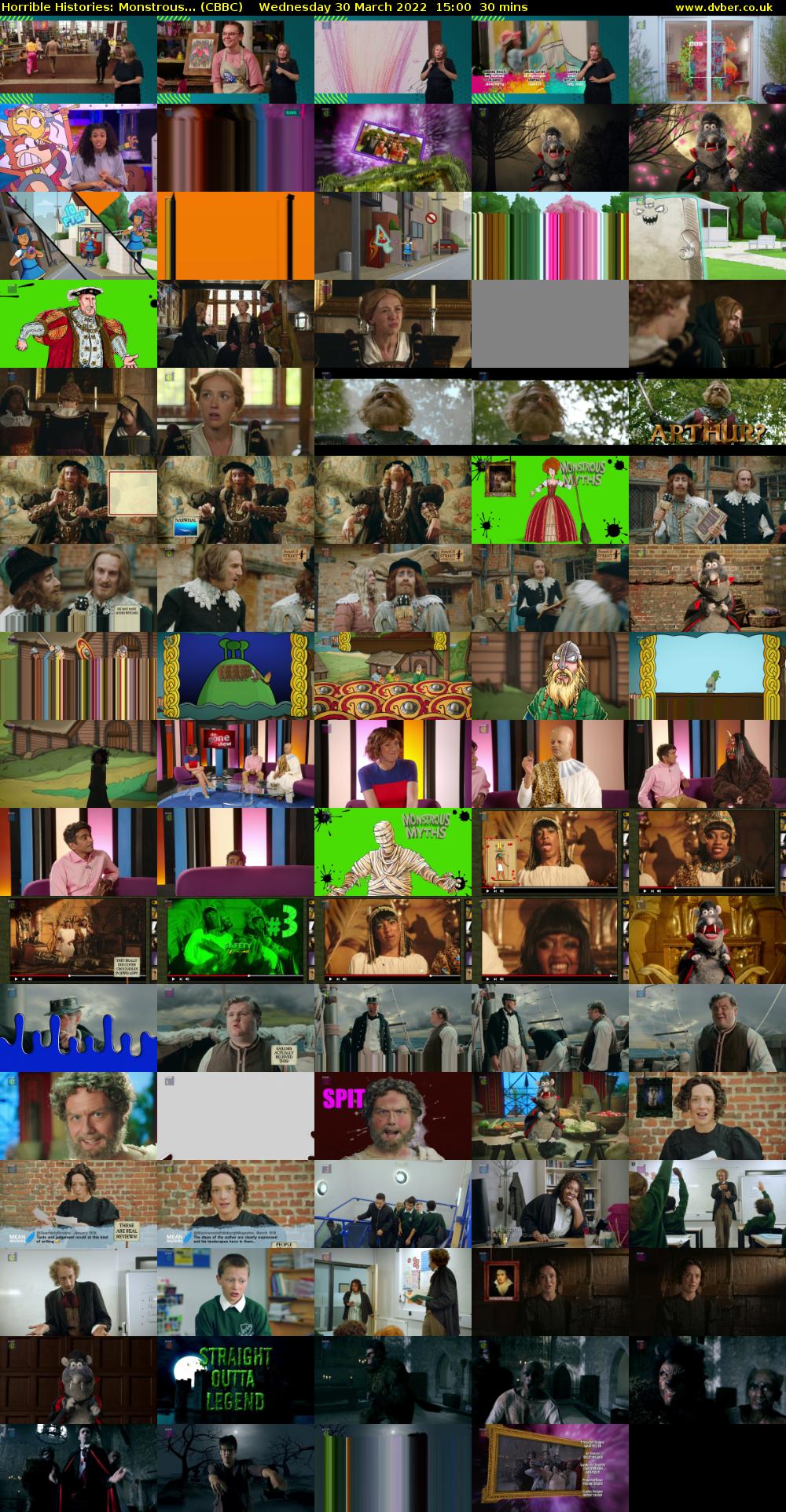 Horrible Histories: Monstrous... (CBBC) Wednesday 30 March 2022 15:00 - 15:30