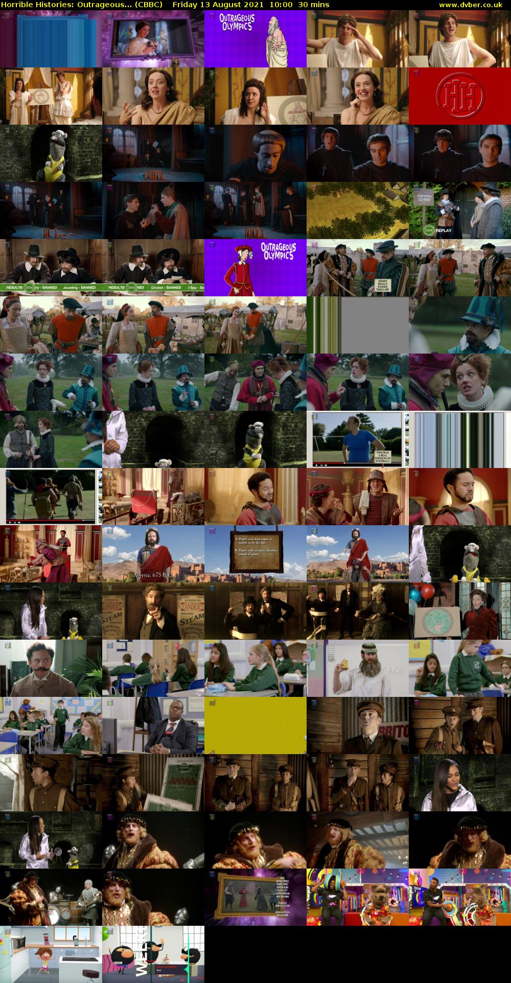 Horrible Histories: Outrageous... (CBBC) Friday 13 August 2021 10:00 - 10:30