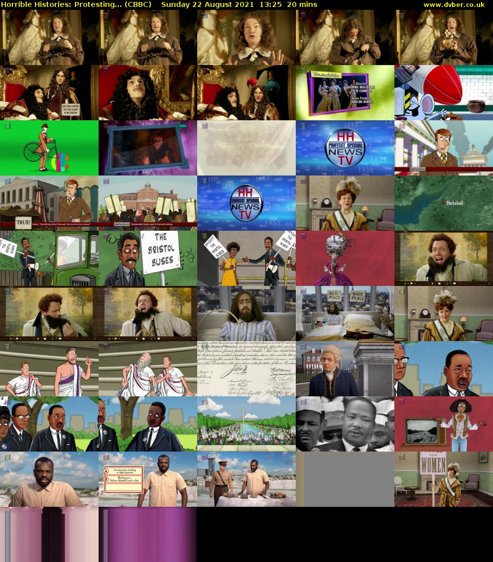 Horrible Histories: Protesting... (CBBC) Sunday 22 August 2021 13:25 - 13:45