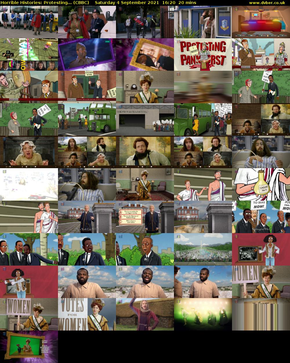 Horrible Histories: Protesting... (CBBC) Saturday 4 September 2021 16:20 - 16:40