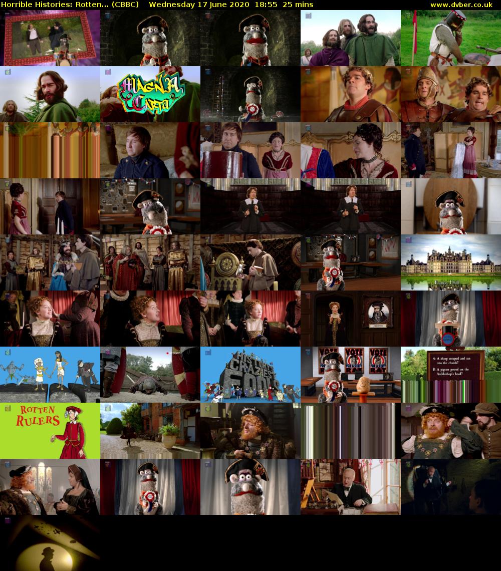 Horrible Histories: Rotten... (CBBC) Wednesday 17 June 2020 18:55 - 19:20