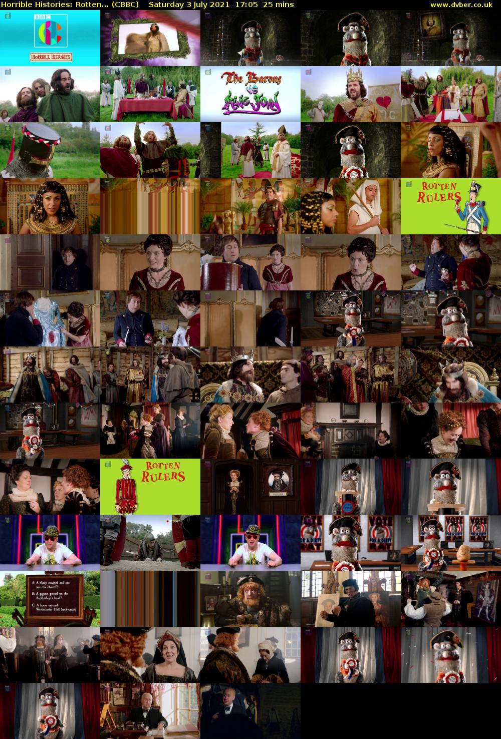 Horrible Histories: Rotten... (CBBC) Saturday 3 July 2021 17:05 - 17:30