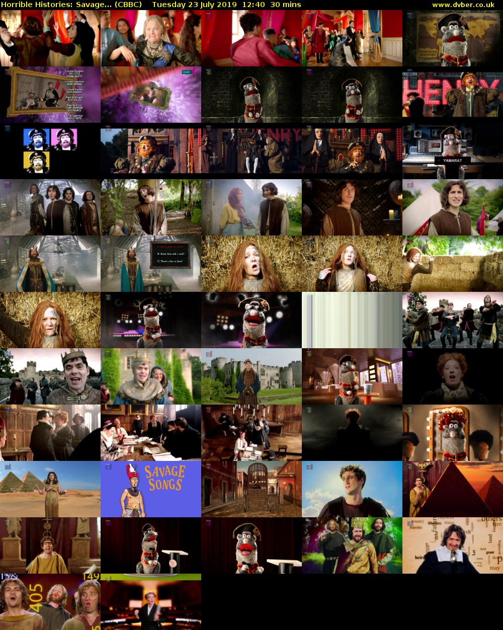 Horrible Histories: Savage... (CBBC) Tuesday 23 July 2019 12:40 - 13:10