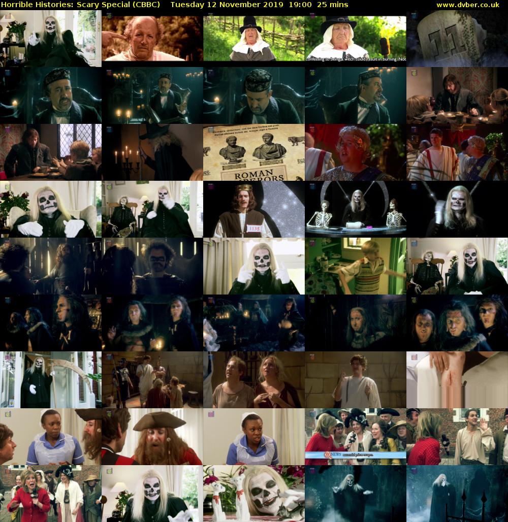 Horrible Histories: Scary Special (CBBC) Tuesday 12 November 2019 19:00 - 19:25