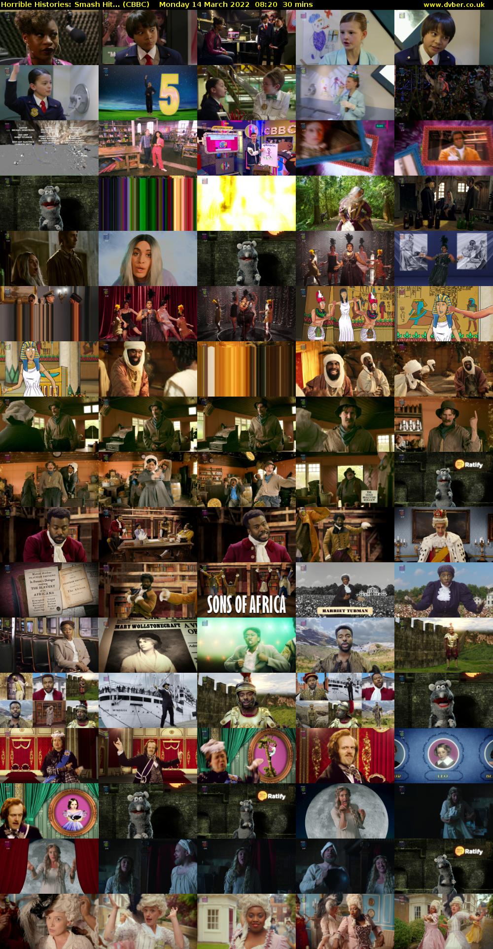 Horrible Histories: Smash Hit... (CBBC) Monday 14 March 2022 08:20 - 08:50