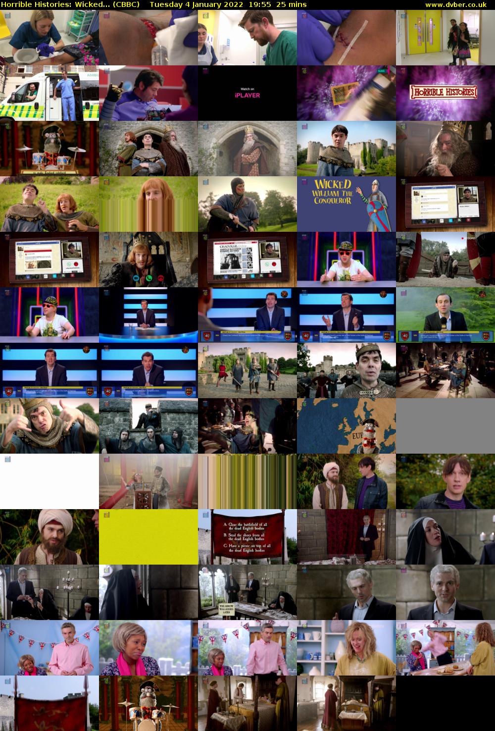 Horrible Histories: Wicked... (CBBC) Tuesday 4 January 2022 19:55 - 20:20