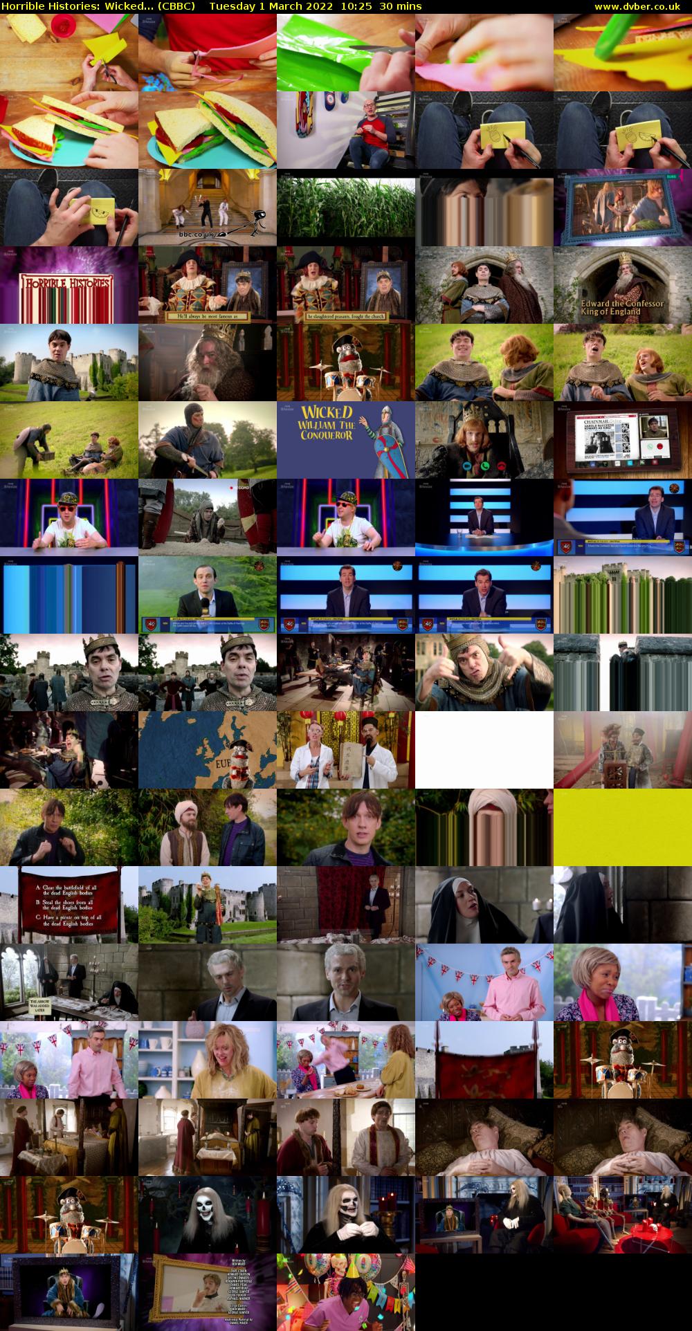 Horrible Histories: Wicked... (CBBC) Tuesday 1 March 2022 10:25 - 10:55
