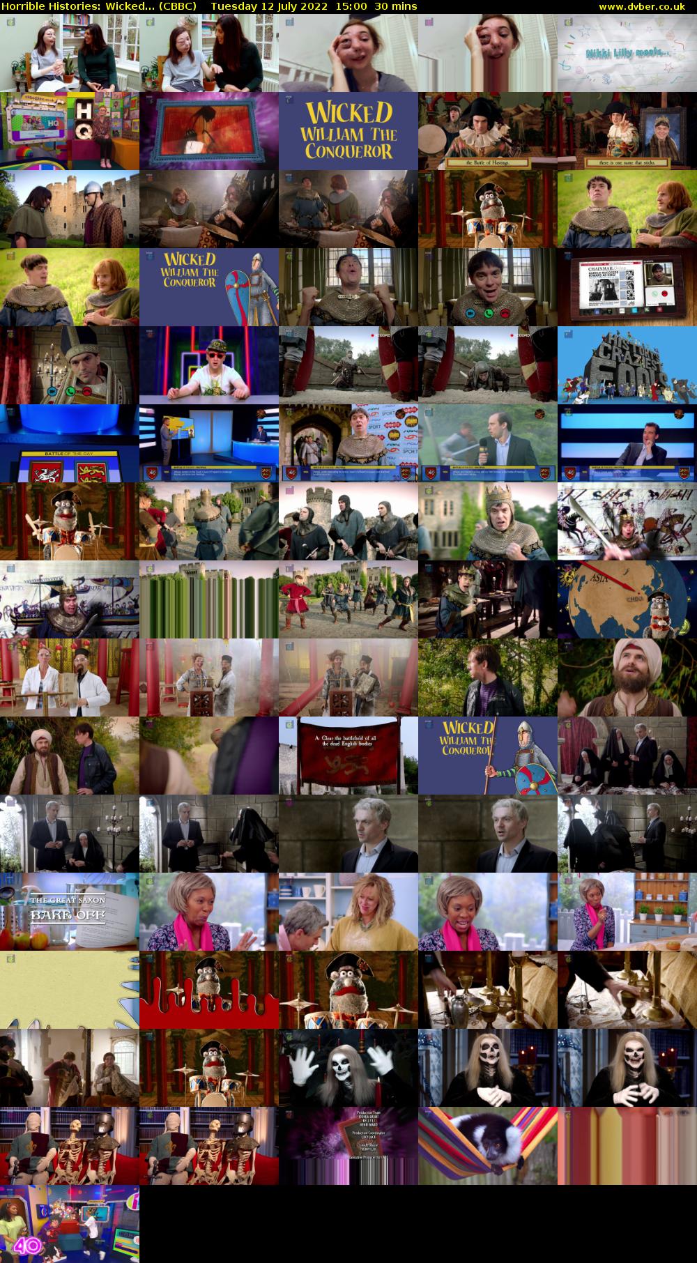 Horrible Histories: Wicked... (CBBC) Tuesday 12 July 2022 15:00 - 15:30