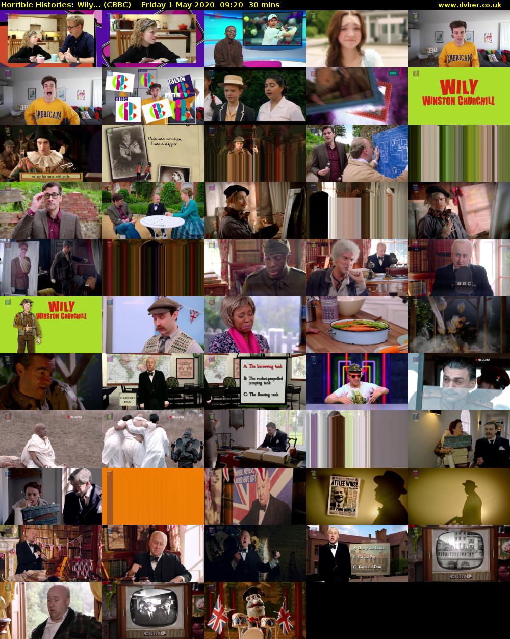 Horrible Histories: Wily... (CBBC) Friday 1 May 2020 09:20 - 09:50