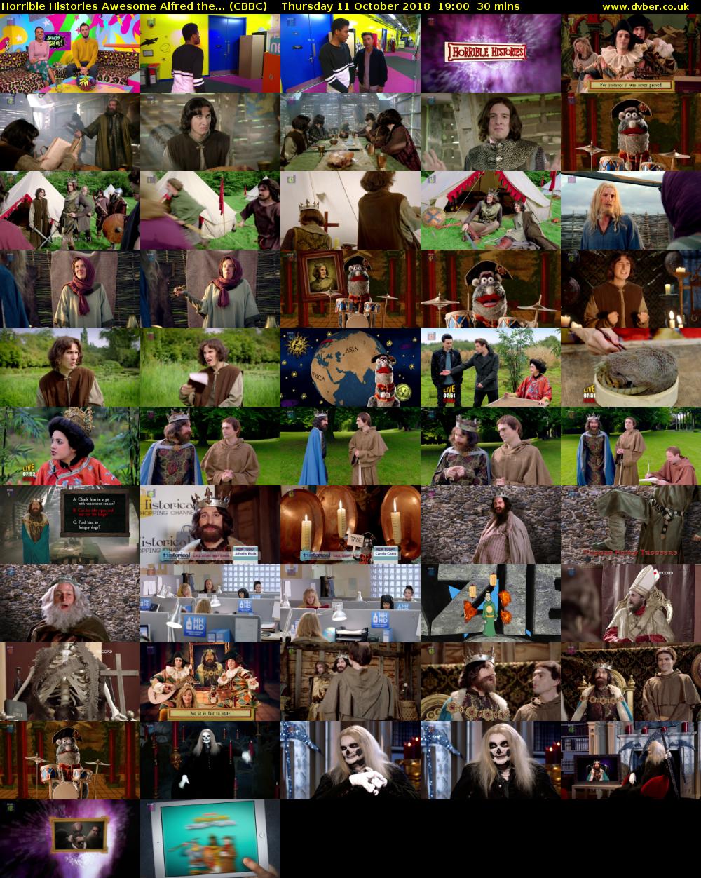 Horrible Histories Awesome Alfred the... (CBBC) Thursday 11 October 2018 19:00 - 19:30