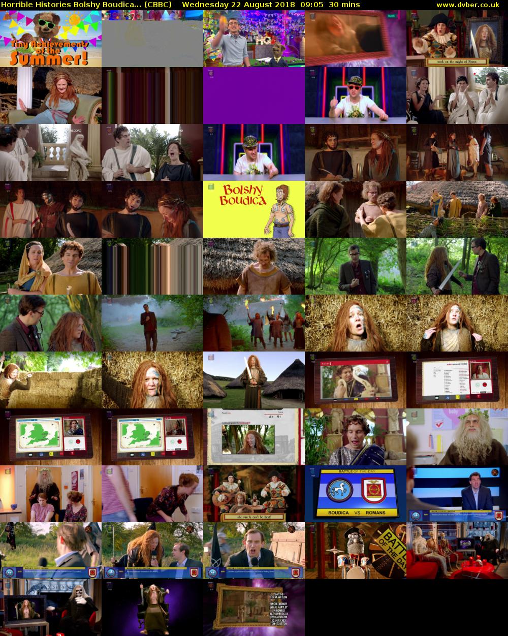 Horrible Histories Bolshy Boudica... (CBBC) Wednesday 22 August 2018 09:05 - 09:35