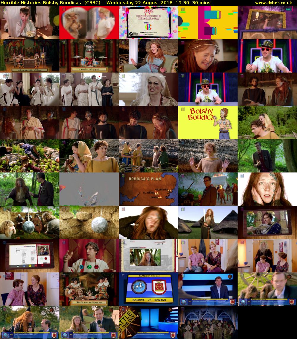 Horrible Histories Bolshy Boudica... (CBBC) Wednesday 22 August 2018 19:30 - 20:00