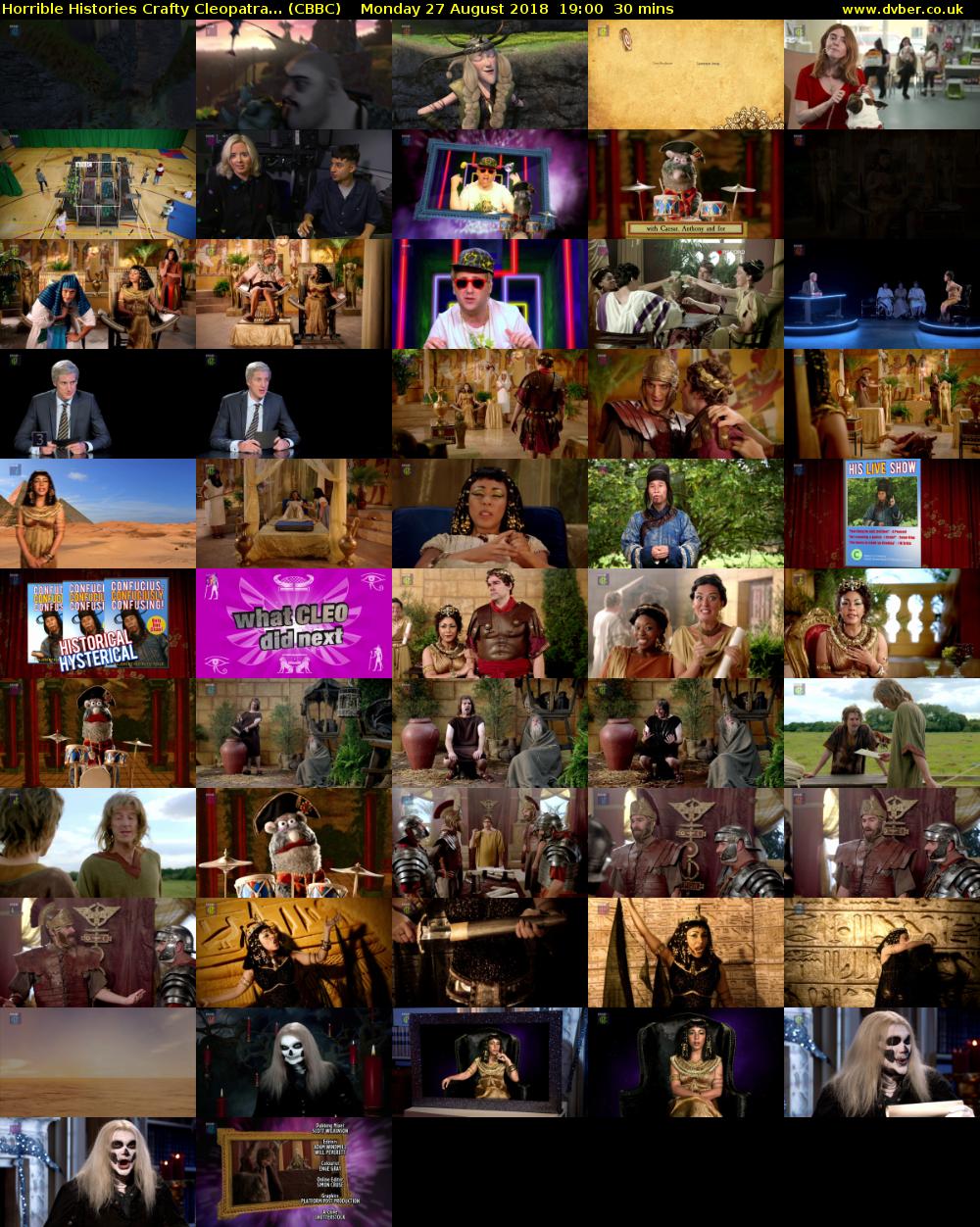 Horrible Histories Crafty Cleopatra... (CBBC) Monday 27 August 2018 19:00 - 19:30