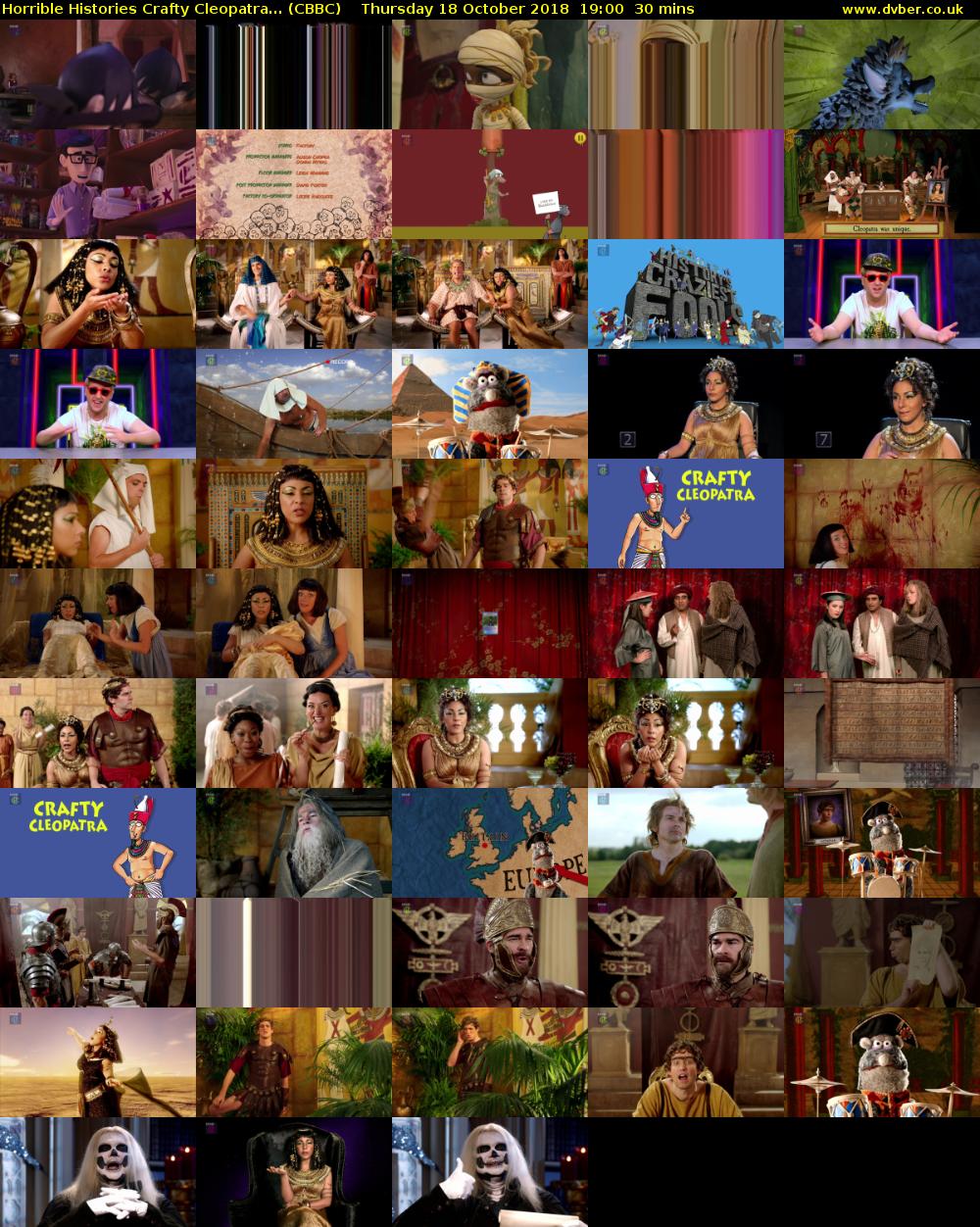 Horrible Histories Crafty Cleopatra... (CBBC) Thursday 18 October 2018 19:00 - 19:30