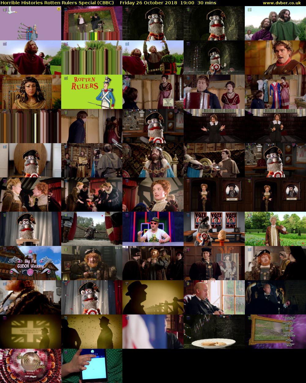 Horrible Histories Rotten Rulers Special (CBBC) Friday 26 October 2018 19:00 - 19:30