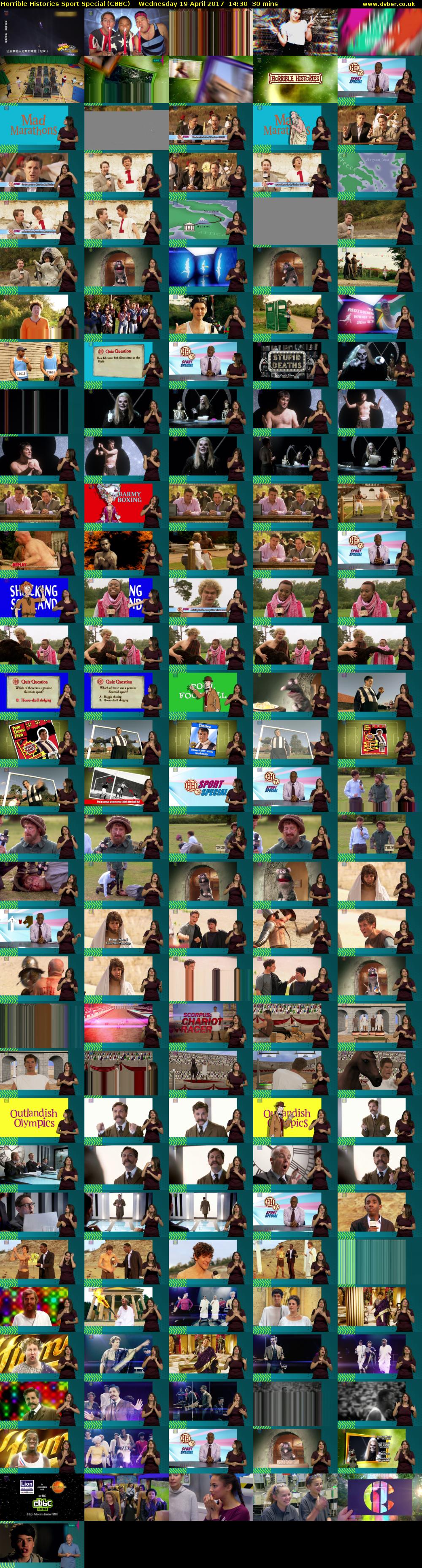 Horrible Histories Sport Special (CBBC) Wednesday 19 April 2017 14:30 - 15:00