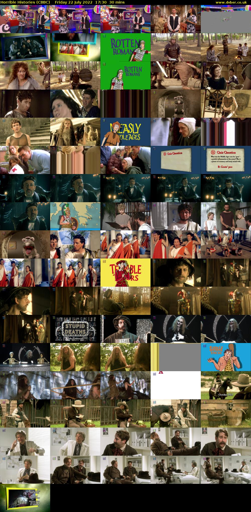 Horrible Histories (CBBC) Friday 22 July 2022 17:30 - 18:00