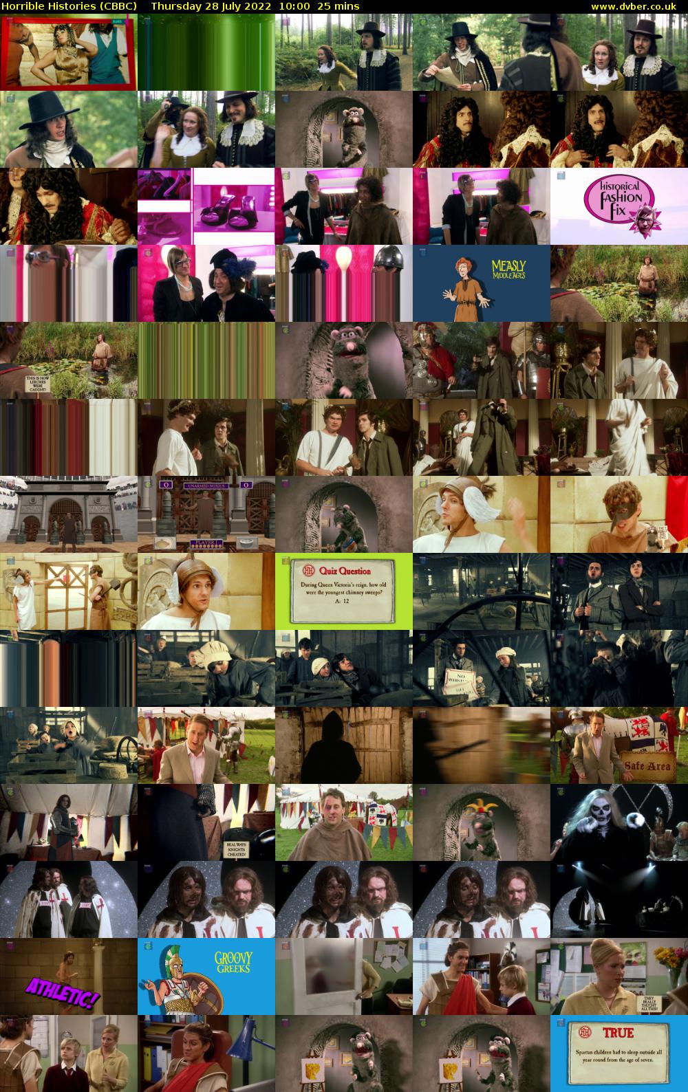 Horrible Histories (CBBC) Thursday 28 July 2022 10:00 - 10:25