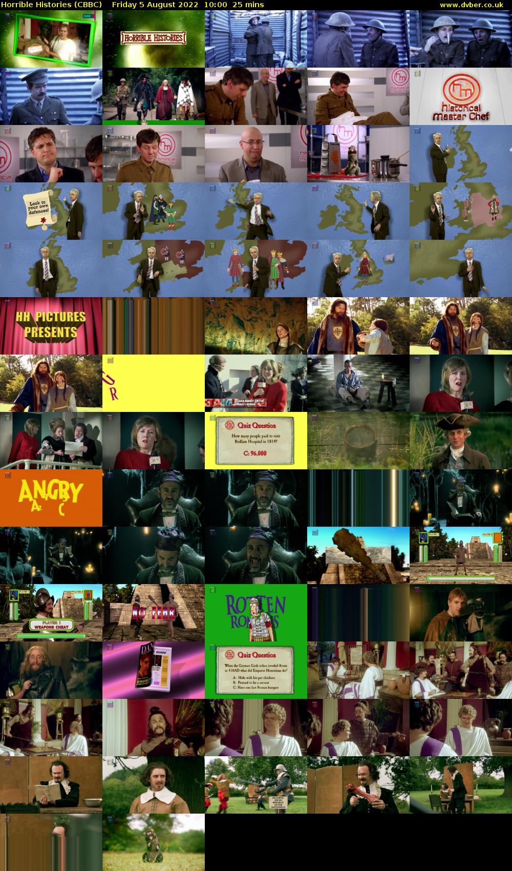 Horrible Histories (CBBC) Friday 5 August 2022 10:00 - 10:25