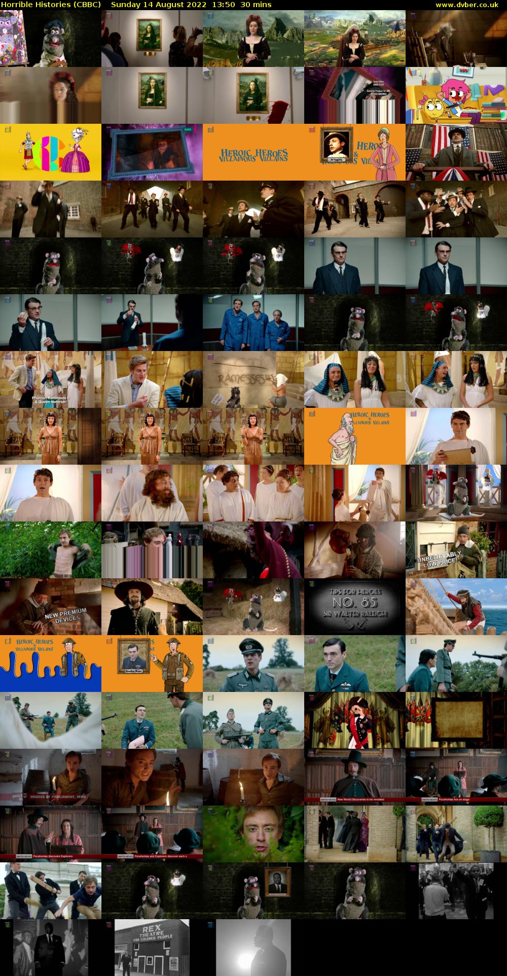 Horrible Histories (CBBC) Sunday 14 August 2022 13:50 - 14:20