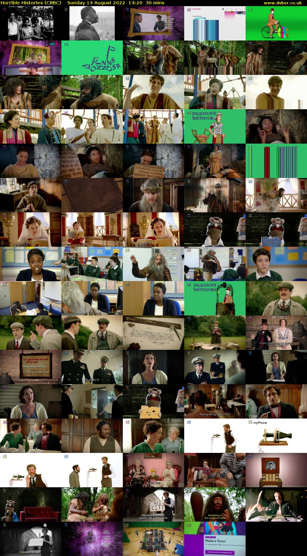Horrible Histories (CBBC) Sunday 14 August 2022 14:20 - 14:50