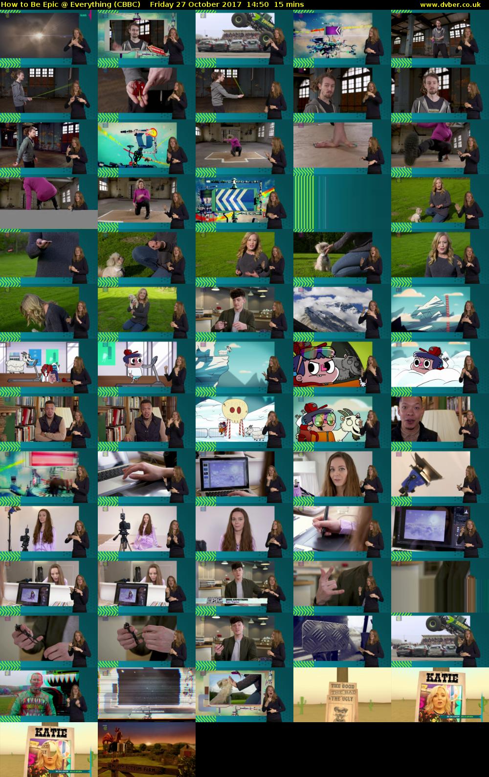 How to Be Epic @ Everything (CBBC) Friday 27 October 2017 14:50 - 15:05