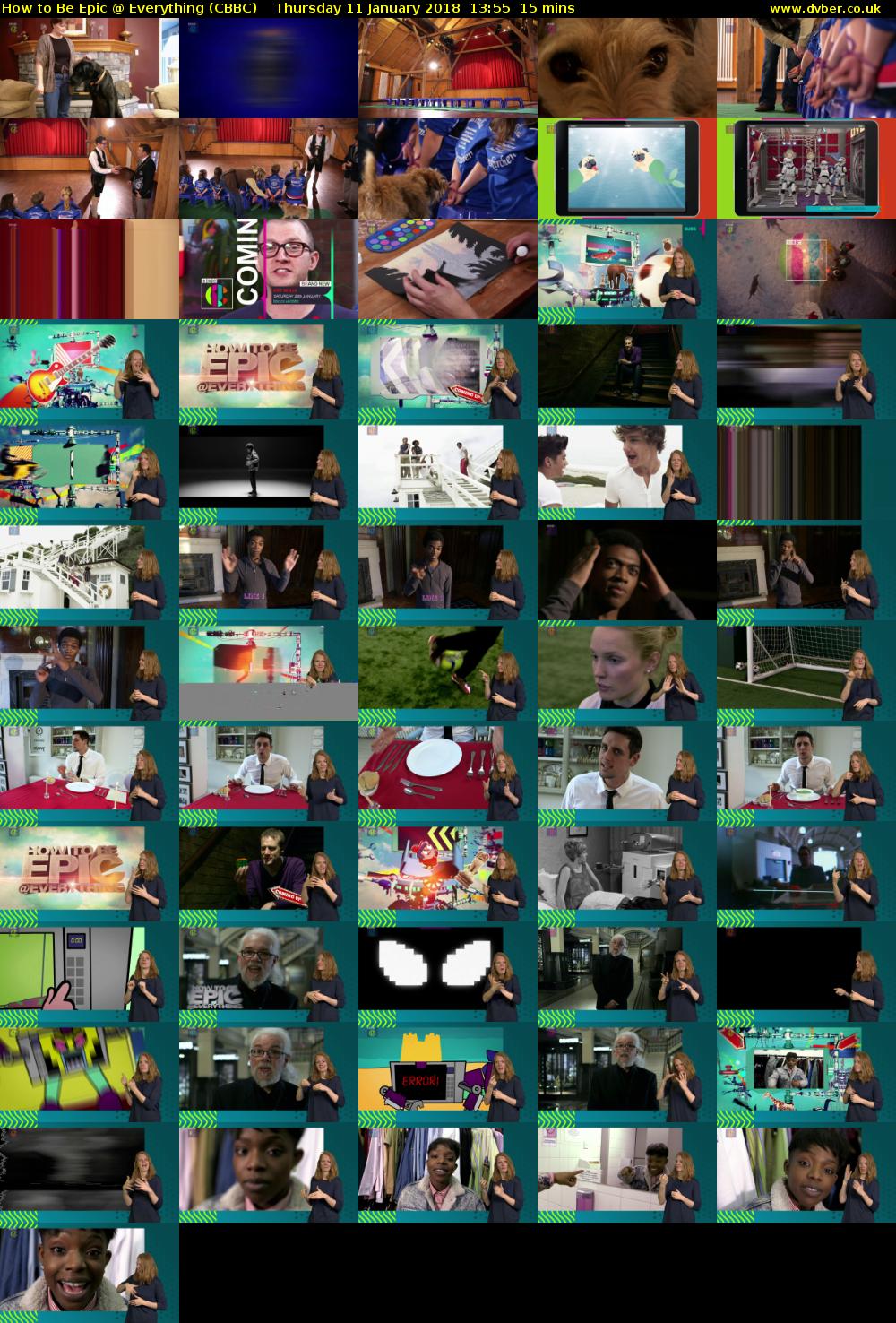 How to Be Epic @ Everything (CBBC) Thursday 11 January 2018 13:55 - 14:10