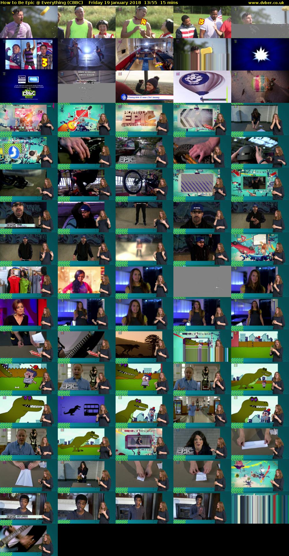 How to Be Epic @ Everything (CBBC) Friday 19 January 2018 13:55 - 14:10