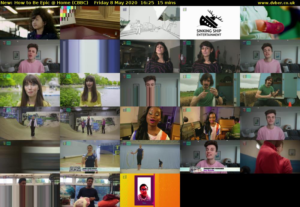 How to Be Epic @ Home (CBBC) Friday 8 May 2020 16:25 - 16:40