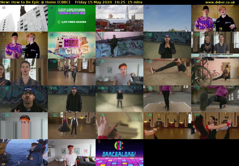 How to Be Epic @ Home (CBBC) Friday 15 May 2020 16:25 - 16:40