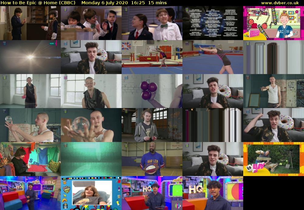 How to Be Epic @ Home (CBBC) Monday 6 July 2020 16:25 - 16:40