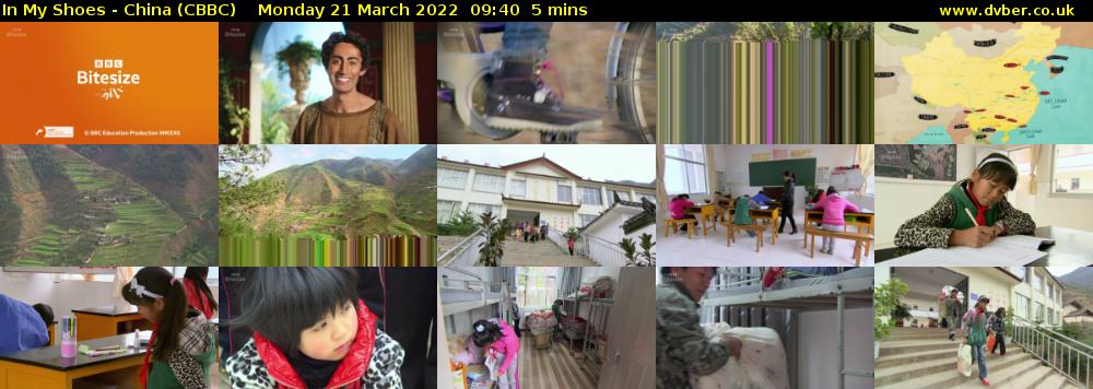 In My Shoes - China (CBBC) Monday 21 March 2022 09:40 - 09:45