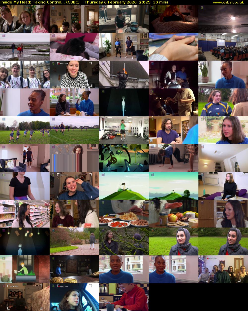 Inside My Head: Taking Control... (CBBC) Thursday 6 February 2020 20:25 - 20:55