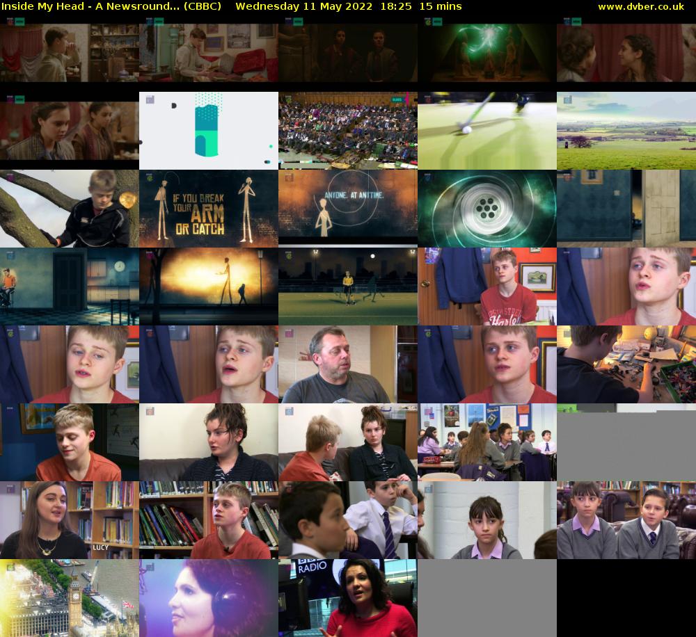 Inside My Head - A Newsround... (CBBC) Wednesday 11 May 2022 18:25 - 18:40