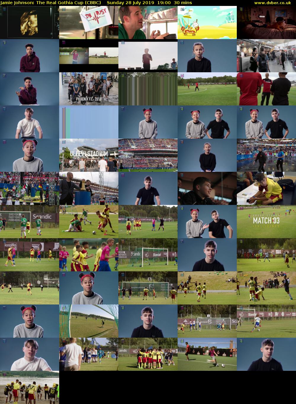 Jamie Johnson: The Real Gothia Cup (CBBC) Sunday 28 July 2019 19:00 - 19:30
