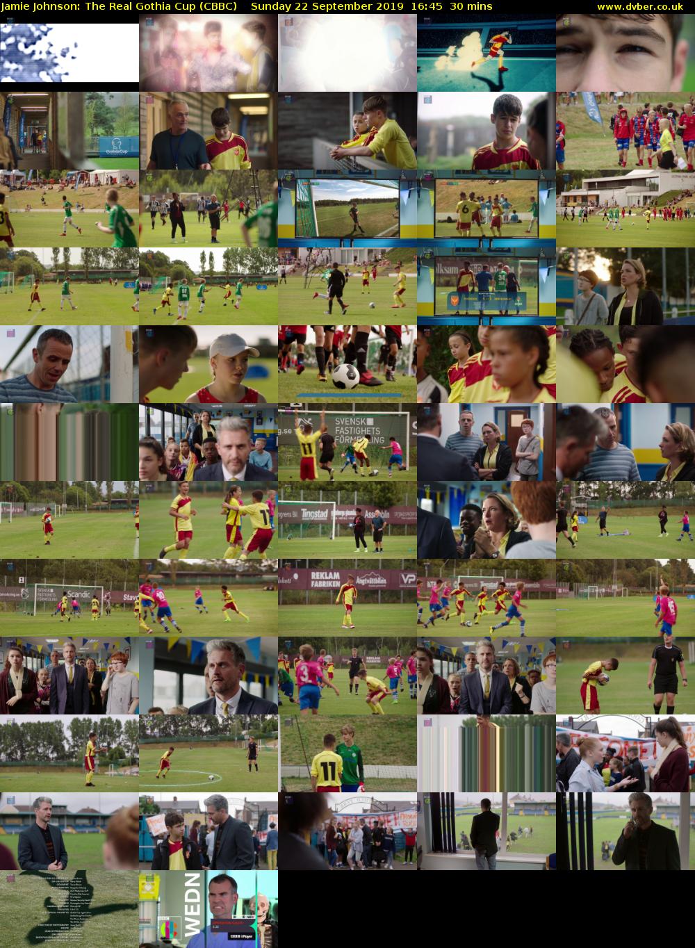 Jamie Johnson: The Real Gothia Cup (CBBC) Sunday 22 September 2019 16:45 - 17:15