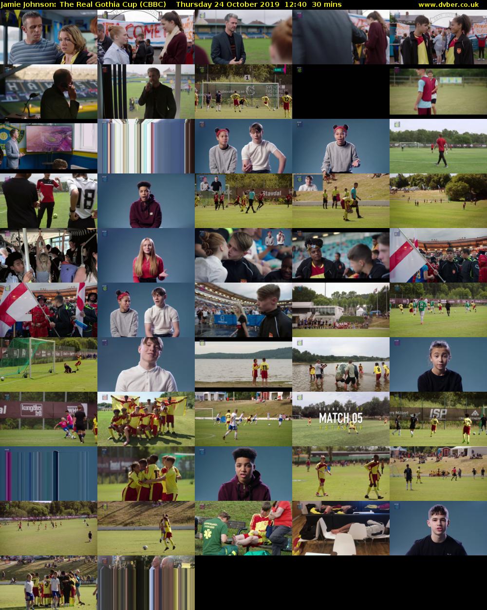 Jamie Johnson: The Real Gothia Cup (CBBC) Thursday 24 October 2019 12:40 - 13:10