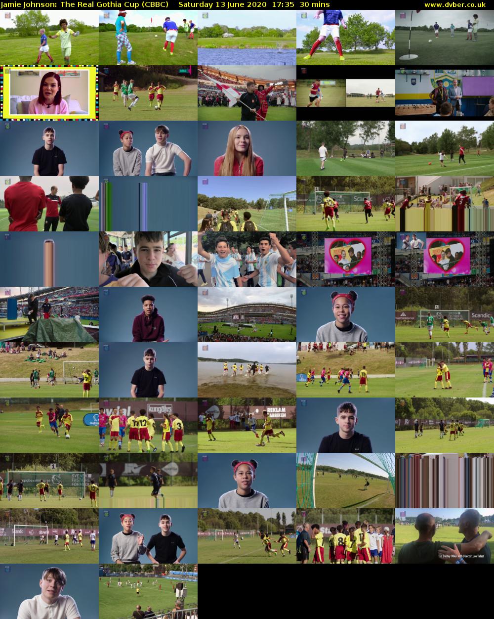 Jamie Johnson: The Real Gothia Cup (CBBC) Saturday 13 June 2020 17:35 - 18:05