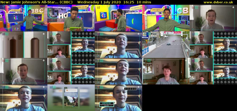Jamie Johnson's All-Star... (CBBC) Wednesday 1 July 2020 16:25 - 16:35