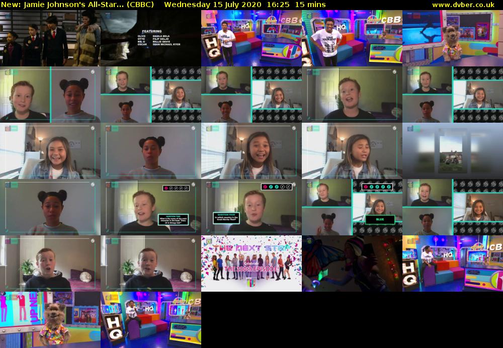 Jamie Johnson's All-Star... (CBBC) Wednesday 15 July 2020 16:25 - 16:40
