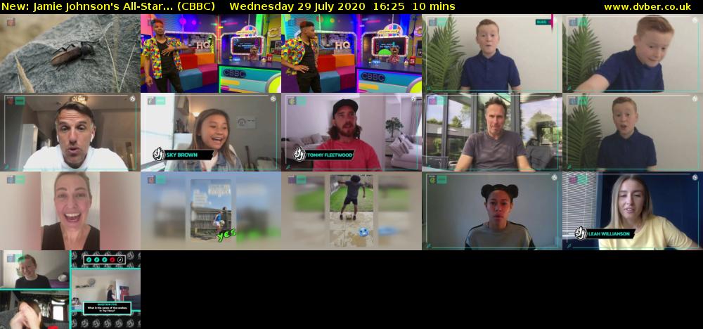 Jamie Johnson's All-Star... (CBBC) Wednesday 29 July 2020 16:25 - 16:35
