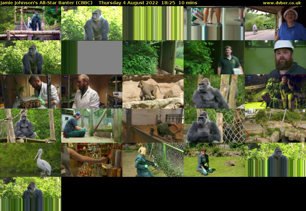 Jamie Johnson's All-Star Banter (CBBC) Thursday 4 August 2022 18:25 - 18:35