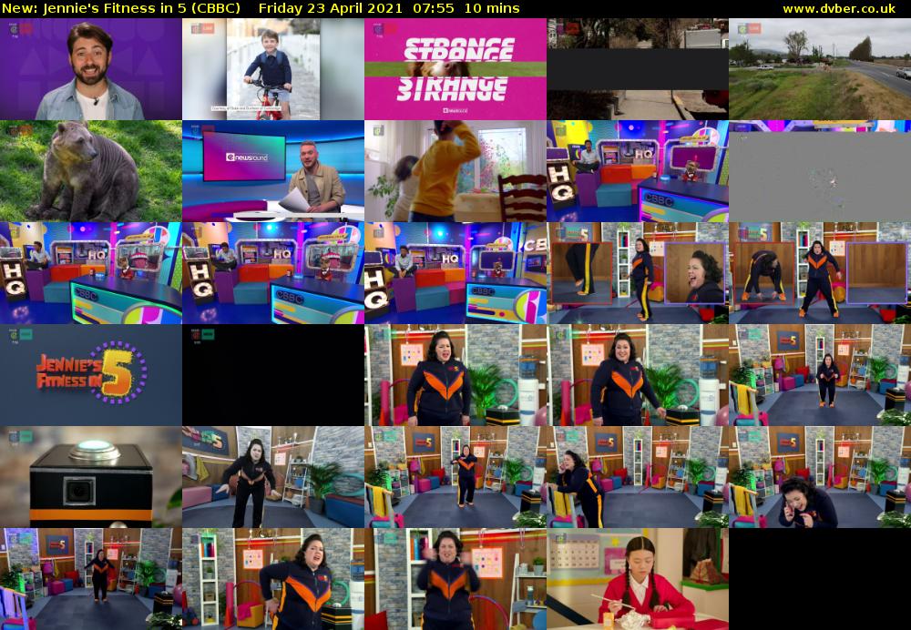 Jennie's Fitness in 5 (CBBC) Friday 23 April 2021 07:55 - 08:05