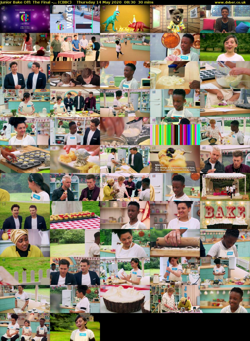 Junior Bake Off: The Final -... (CBBC) Thursday 14 May 2020 08:30 - 09:00