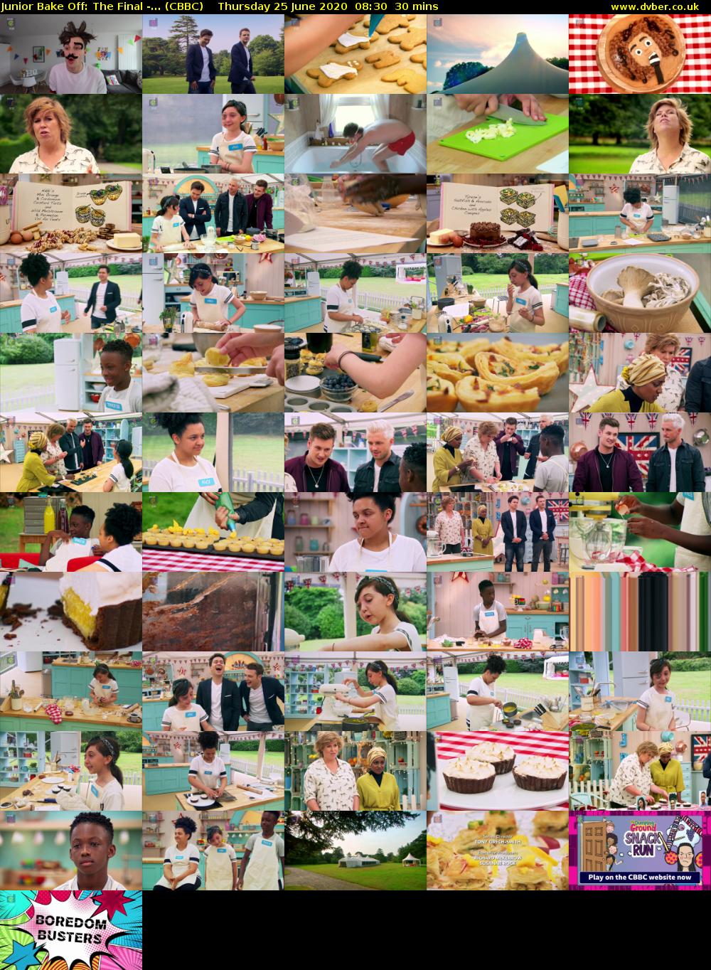 Junior Bake Off: The Final -... (CBBC) Thursday 25 June 2020 08:30 - 09:00